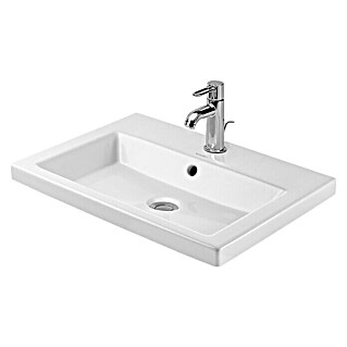 Duravit 2nd floor Einbauwaschbecken (60 x 43 cm, Mit schmutzabweisender Glasur, Hahnloch: Mitte, Mit Überlauf, Weiß)