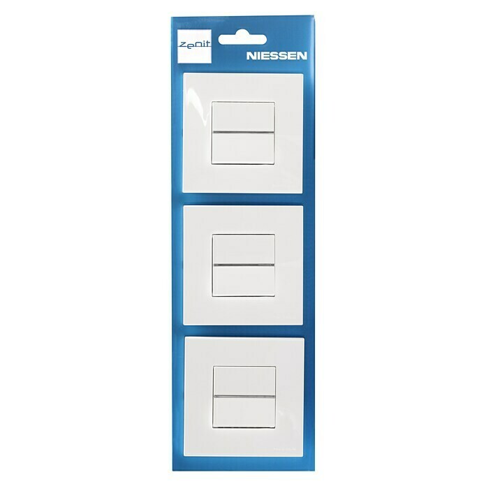 Niessen Zenit Conmutador pack 3 unidades (Blanco, Montaje en la pared, Plástico)