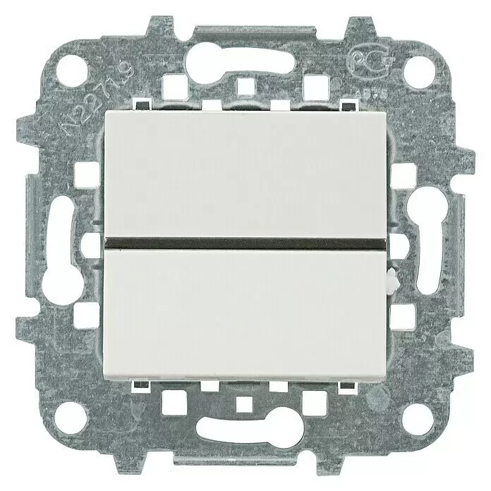 Niessen Zenit Cruzamiento - Blanco, IP20 - Inserto de interruptor doble basculante blanco con marco metálico para instalaciones eléctricas.