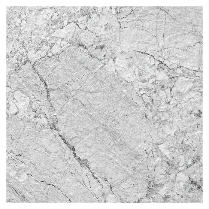 Resopal Premium Küchenarbeitsplatte nach Maß - Raja White, Stärke: 3,8 cm, Breite: 63,5 cm - Grauer Marmorplatte mit dunklen Adern und Mustern für den Einsatz als Hintergrund oder Textur.