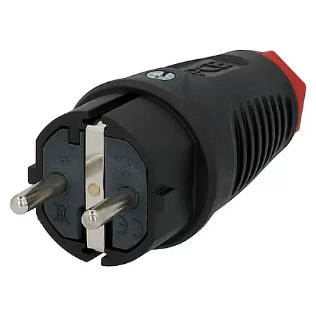 UniTEC  Gummi-Schutzkontakt-Stecker