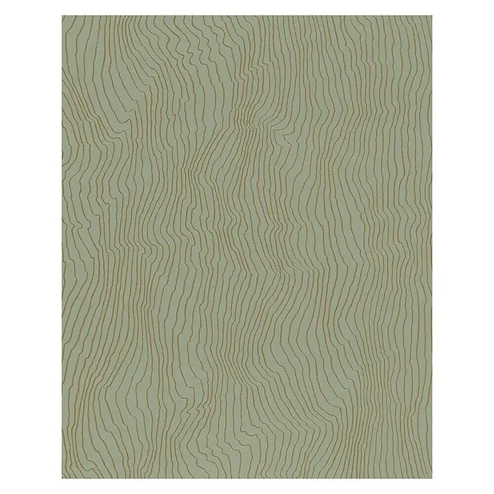 SCHÖNER WOHNEN-Kollektion Vliestapete Maserung - Grün/Gold, Grafisch, 10,05 x 0,53 m - Tapete mit Baumringmuster in sanften Grün- und Brauntönen für eine natürliche Wandgestaltung.