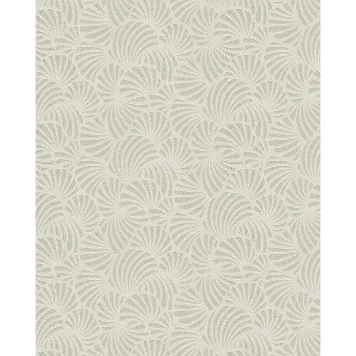 Marburg Nabucco Vliestapete Muscheloptik - Beige, Grafisch, 10,05 x 0,53 m - Elegantes Tapetenmuster in Weiß mit fächerartigen Ornamenten. Die sanfte Textur verleiht jedem Raum eine stilvolle Note.