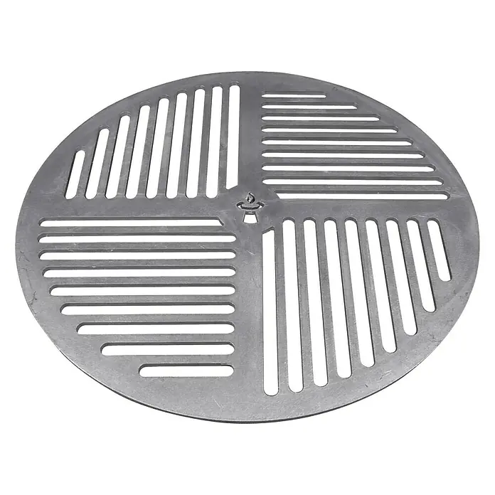 Remundi Grillrost S - Durchmesser: 24,5 cm - Ein runder Grauguss-Grillrost mit schlitzförmigen Öffnungen. Ideal für ein gleichmäßiges Grillergebnis und eine gute Hitzeverteilung.