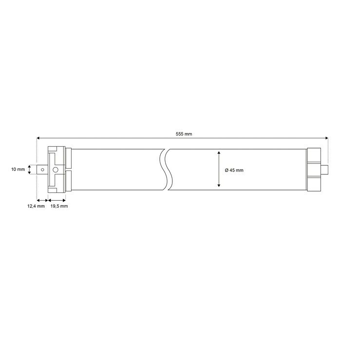 Schellenberg Funk-Rohrmotor Premium 40 MaxiMax. Rollladenfläche: 15 m² bei Kunststoffrollläden, Einbaulänge: 620 mm, Zugkraft: 60 kg Unknown