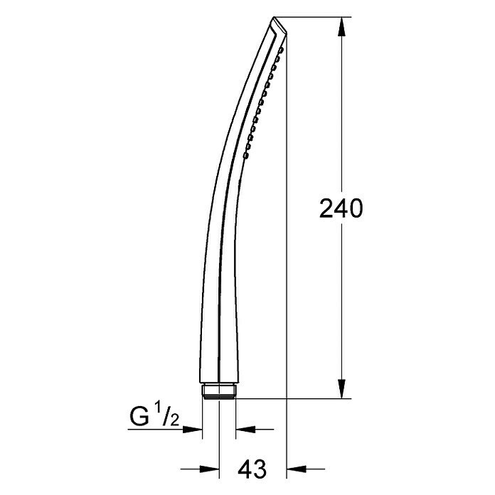 Grohe Handbrause Veris Stick (Anzahl Funktionen: 1, 17 l/min bei 3 bar, Chrom)