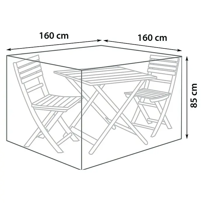 Sunfun Balkon-Set-Schutzhülle - Ø x H: 160 x 85 cm - Schutzhülle für Gartentisch und Stühle, 160 x 160 x 85 cm. Schützt Gartenmöbel vor Witterungseinflüssen und verlängert ihre Lebensdauer.