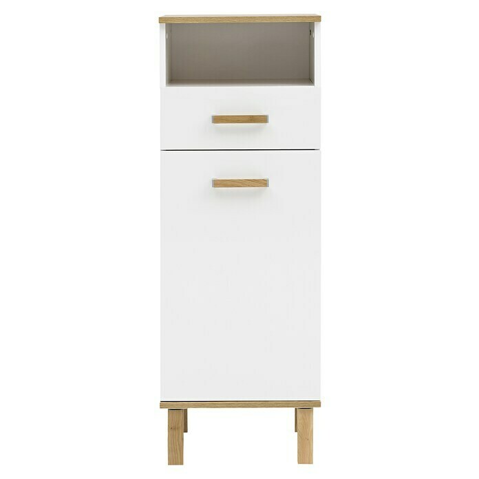 Schildmeyer Padua Highboard (35 x 40 x 115 cm, Weiß/Eiche)