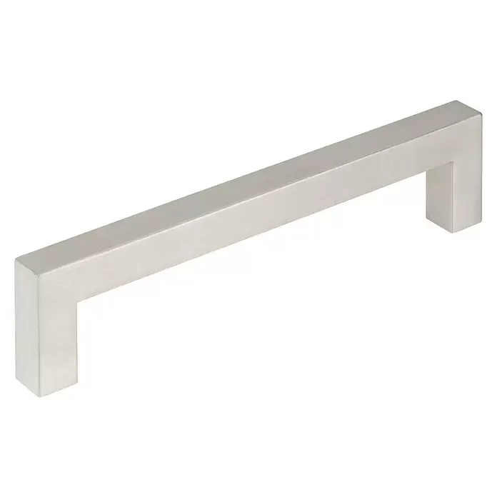 Walteco Möbelgriff Tina - Lochabstand: 160 mm, Stahl rostfrei, Edelstahl-Optik - Rechteckiger Möbelgriff aus gebürstetem Metall.