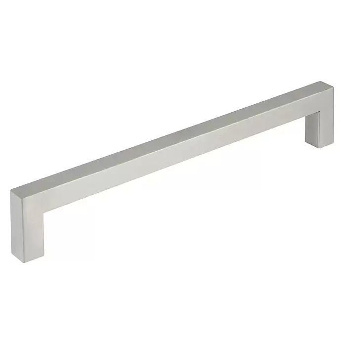 Walteco Möbelgriff Tina - Lochabstand: 224 mm, Stahl rostfrei, Edelstahl-Optik - Gebürsteter silberner rechteckiger Stangengriff für Schränke.