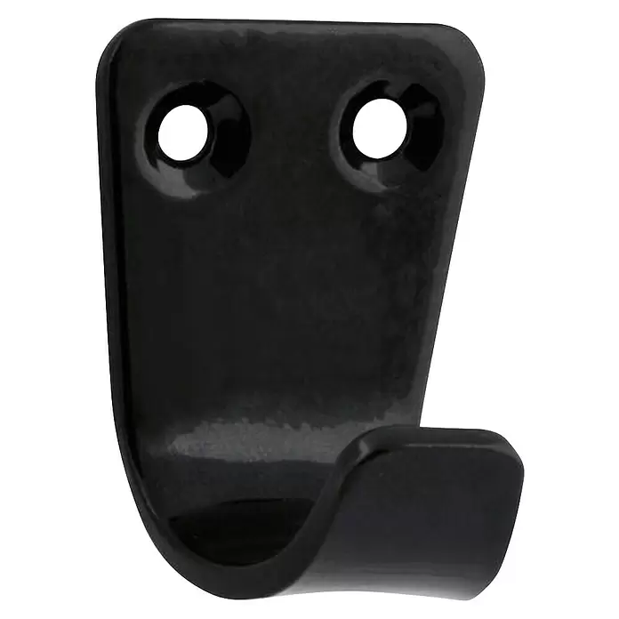 Walteco Garderobenhaken Klein - L x B x H: 30 x 22 x 23 mm, Anzahl Haken: 1 Stk., Mattschwarz - Schwarzer Wandhaken mit zwei Schraublöchern zur Befestigung.