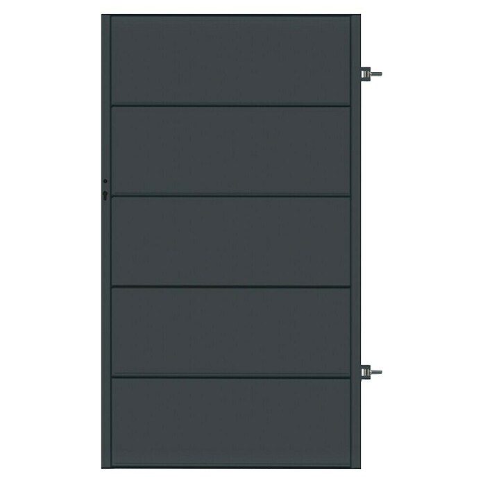 Polbram Theo Gartentor (L x B x H: 90 x 3 x 120 cm, Anthrazit, Stahl, Türanschlag rechts, Einzeltor) | BAUHAUS