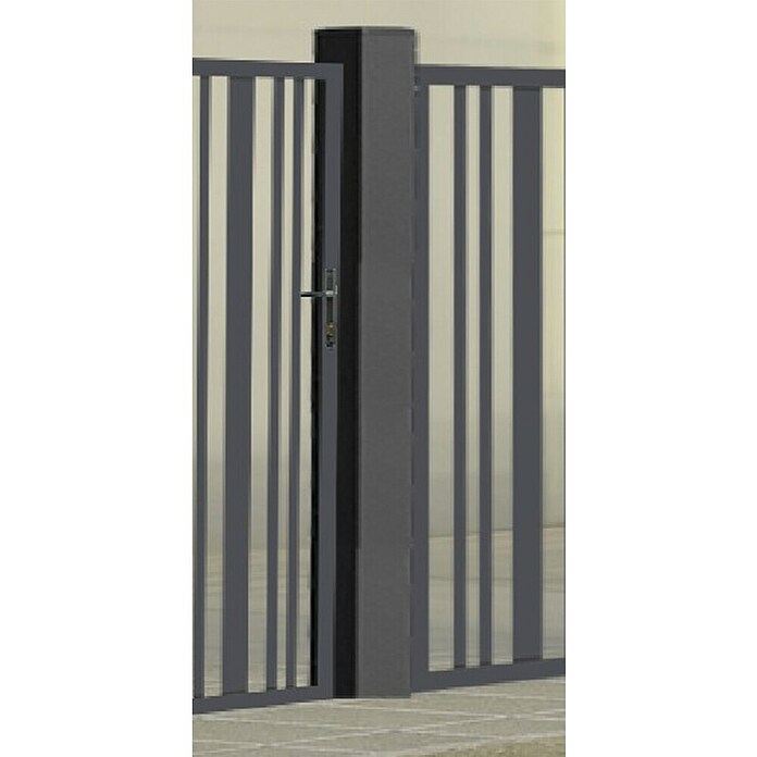 Polbram Zaunpfosten (L x B x H: 7 x 7 x 180 cm, Anthrazit, Stahl, Glatt) | BAUHAUS