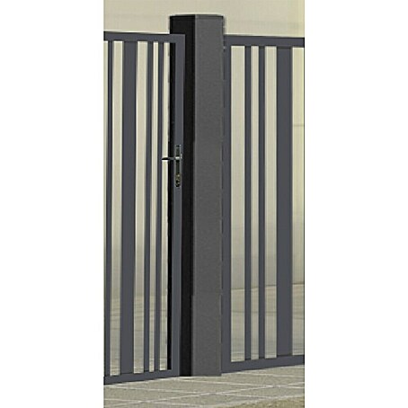 Polbram Zaunpfosten (L x B x H: 7 x 7 x 180 cm, Anthrazit, Stahl, Glatt)