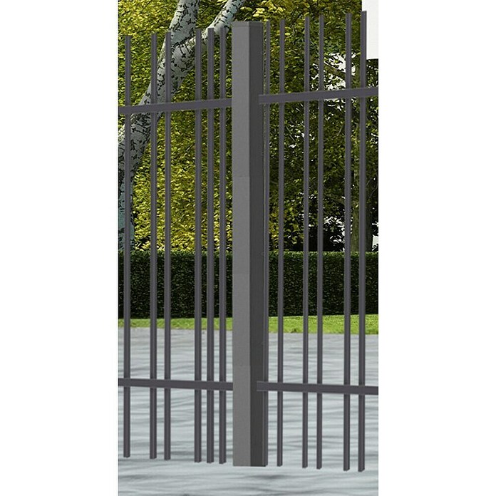 Polbram Zaunpfosten (L x B x H: 5 x 5 x 180 cm, Anthrazit, Stahl, Glatt) | BAUHAUS
