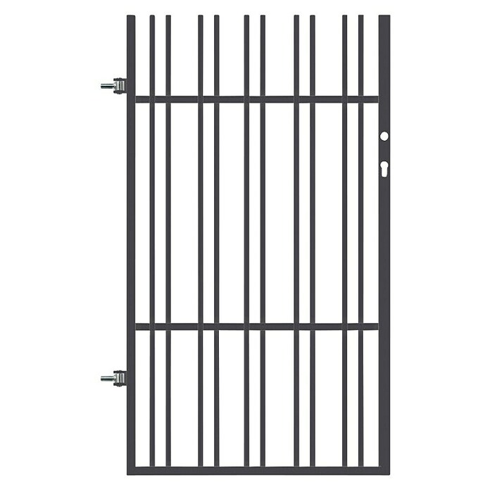 Polbram Grace Gartentor (L x B x H: 90 x 3 x 120 cm, Anthrazit, Stahl, Einzeltor, Türanschlag links) | BAUHAUS