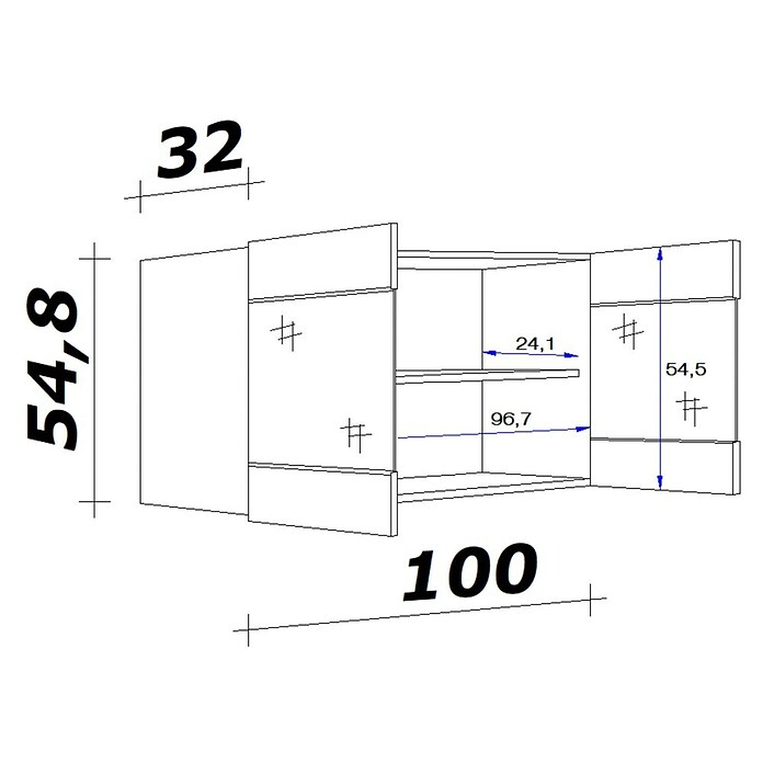 Flex-Well Samoa Hängeschrank Samoa (B x T x H: 60 x 32 x 89 cm, Braun) | BAUHAUS