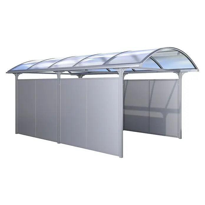 KGT Seitenelement Elbe - 2,05 x 1,75 m, Silber, Passend für: KGT Carport Elbe - Überdachter Fahrradständer mit Wänden. Ein praktischer und stilvoller Unterstand für Fahrräder, der Schutz vor Witterung bietet.