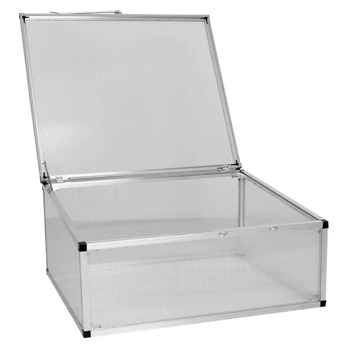 KGT Frühbeet 100 - Kunststoff, Silber, L x B x H: 103 x 91 x 46 cm - Offenes Frühbeet mit silbernem Aluminiumrahmen und durchscheinenden Polycarbonat-Stegplatten.