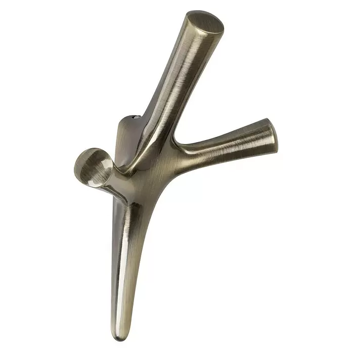 Walteco Garderobenhaken Amioso I - L x B x H: 107 x 59 x 160 mm, Anzahl Haken: 3 Stk., Bronze - Gebürsteter messingfarbener Mehrfachhaken mit modernem, organischem Design.