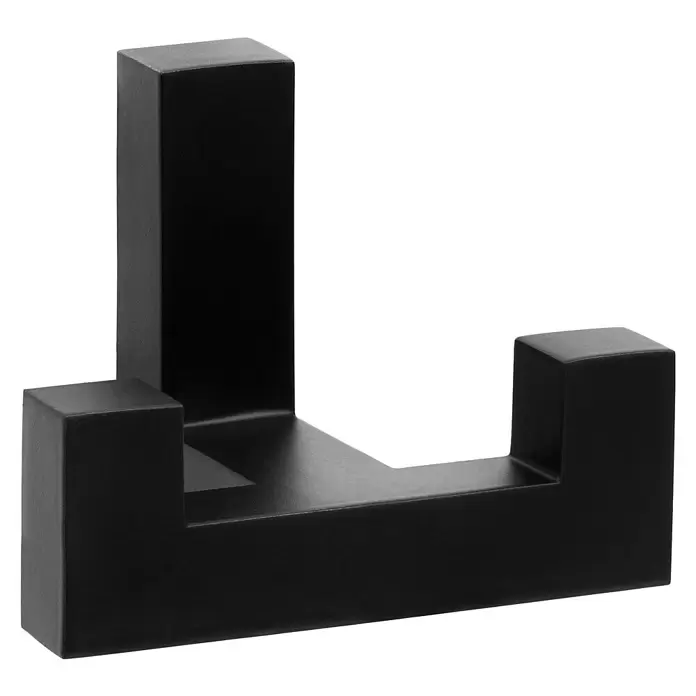 Walteco Garderobenhaken Regen I - L x B x H: 52 x 40 x 40 mm, Anzahl Haken: 2 Stk. - Schwarzer matter L-förmiger Wandhaken für Jacken oder Handtücher.
