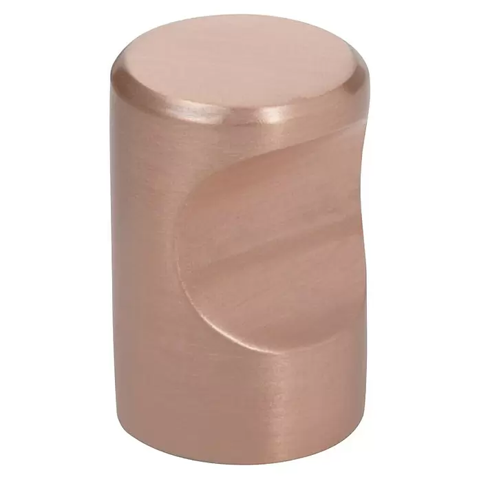 Walteco Möbelknopf Venlo - Durchmesser: 15 mm, Sonstige, Kupfer - Gebürsteter roségoldener zylindrischer Möbelknauf mit gekrümmter Griffmulde.