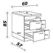Flex-Well Lund Unterschrank für Kochstelle (B x T x H: 60 x 60 x 85 cm, Lichtgrau) | BAUHAUS
