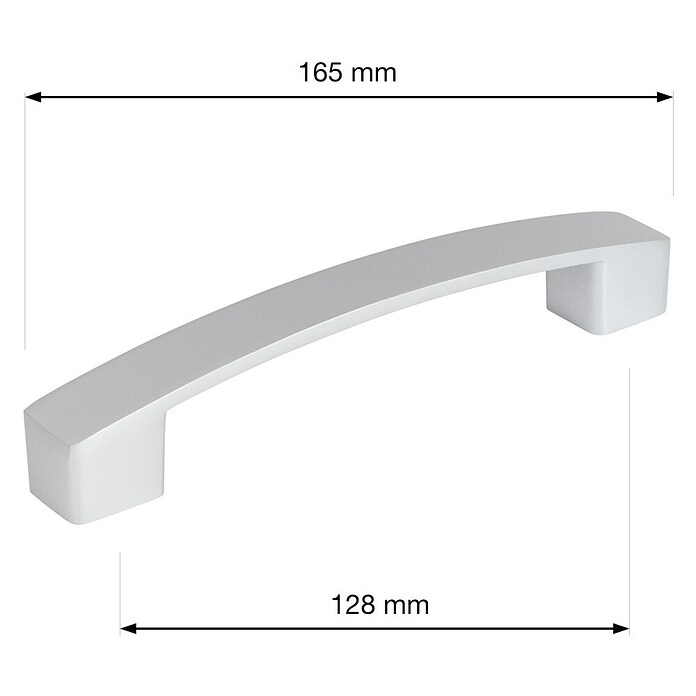 Walteco Ručka za namještaj Anzio  (Razmak provrta: 128 mm, Aluminij, Srebrna) | BAUHAUS
