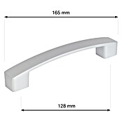 Walteco Ručka za namještaj Anzio  (Razmak provrta: 128 mm, Aluminij, Srebrna) | BAUHAUS