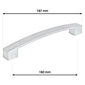 Walteco Ručka za namještaj Anzio  (Razmak provrta: 160 mm, Aluminij, Srebrna) | BAUHAUS