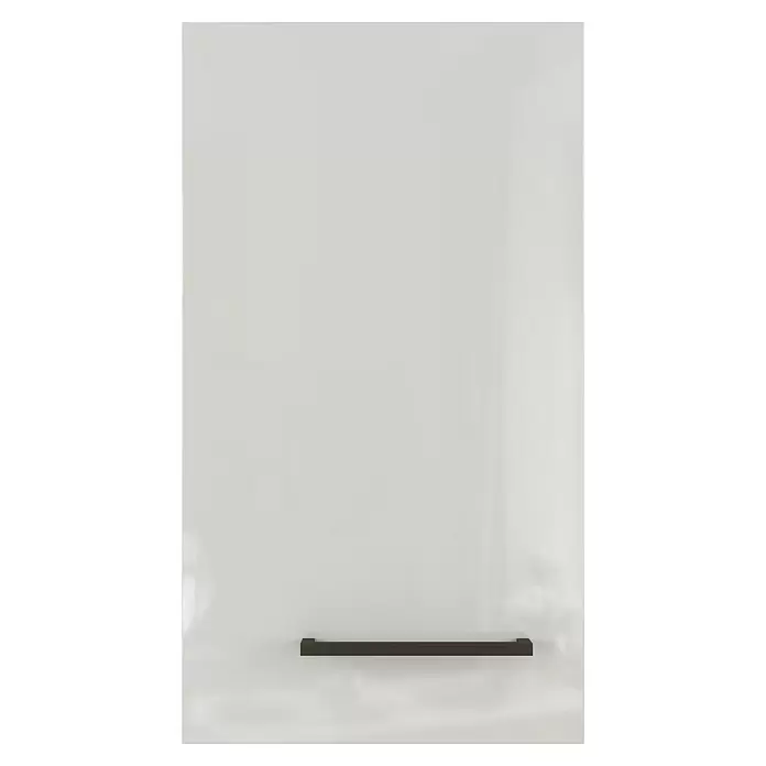 Flex-Well Lund Küchen-Hängeschrank - B x T x H: 30 x 32 x 54,8 cm, Lichtgrau - Dunkelbraunes, minimalistisches Wandregal.