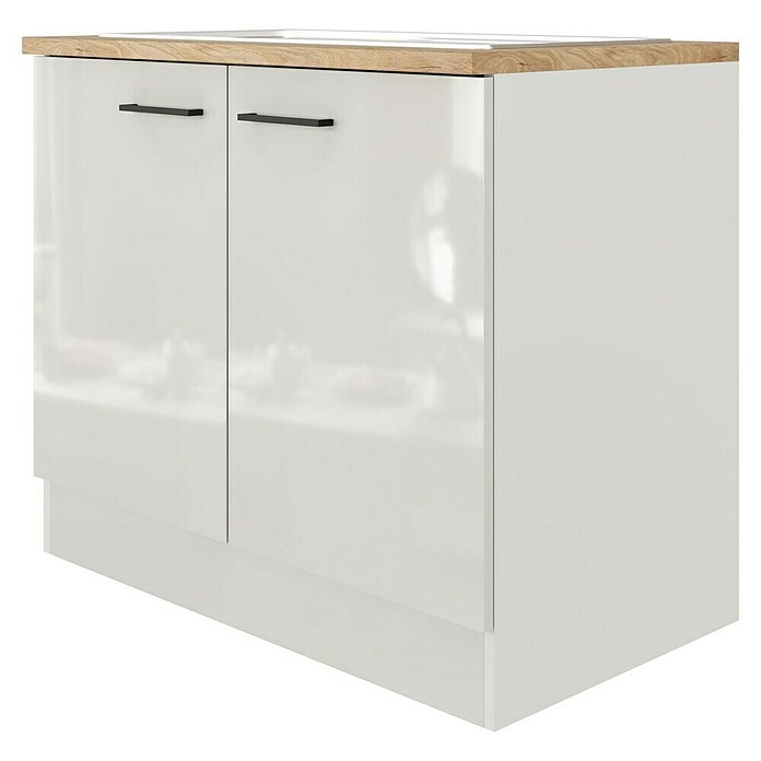 Flex-Well Lund Spülenunterschrank (B x T x H: 100 x 60 x 85 cm, Lichtgrau) | BAUHAUS