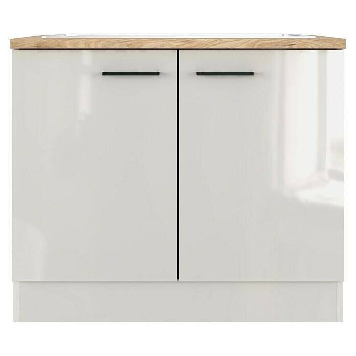 Flex-Well Lund Spülenunterschrank (B x T x H: 100 x 60 x 85 cm, Lichtgrau) | BAUHAUS