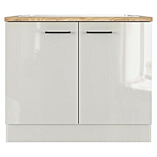 Flex-Well Lund Spülenunterschrank (B x T x H: 100 x 60 x 85 cm, Lichtgrau)