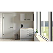 Flex-Well Lund Miniküche (Breite: 100 cm, Lichtgrau, Mit Elektrogeräten) | BAUHAUS