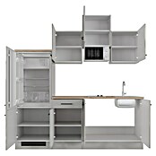 Flex-Well Lund Singleküche mit Mikrowelle (Breite: 210 cm, Lichtgrau, Mit Elektrogeräten) | BAUHAUS