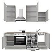 Flex-Well Lund Küchenzeile Typ 1 (Breite: 220 cm, Höhe: 234 cm, Lichtgrau, Mit Elektrogeräten) | BAUHAUS