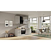 Flex-Well Lund Küchenzeile Typ 2 (Breite: 220 cm, Höhe: 234 cm, Lichtgrau, Mit Elektrogeräten, Edelstahlspüle) | BAUHAUS