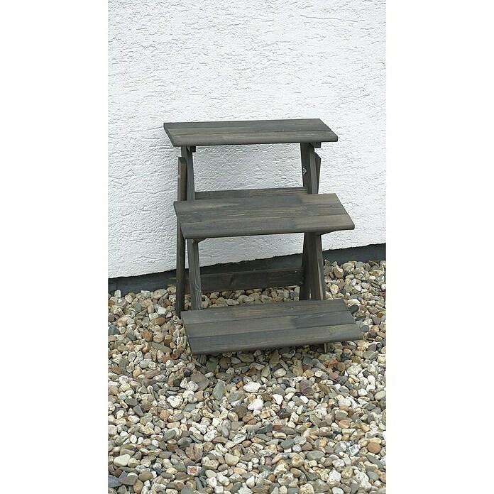 Promadino Blumentreppe (60 x 50 x 56 cm, Kiefer, Grau) | BAUHAUS