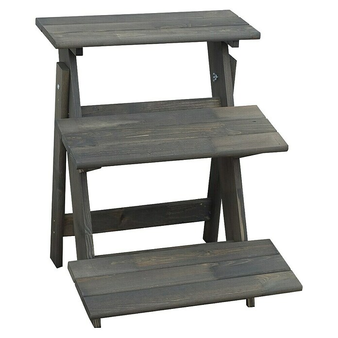 Promadino Blumentreppe (60 x 50 x 56 cm, Kiefer, Grau) | BAUHAUS