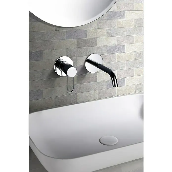 Imex Milos Grifo de lavabo - Cromo - Grifo de lavabo cromado moderno, diseñado elegante y funcionalmente para baños elegantes.