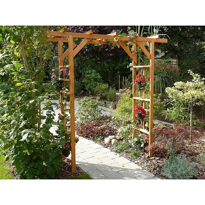 Promadino Pergola Anke (60 x 200 x 210 cm, Honigbraun, Holz) | BAUHAUS