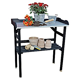 Promadino Pflanztisch (78 x 38 x 82 cm, Holz, Anthrazit)