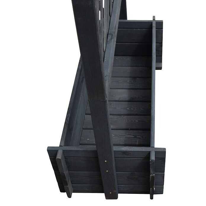 Promadino Pflanzkasten mit Pergola (Außenmaß (L x B x H): 140 x 64,5 x 102 cm, Holz, Anthrazit) | BAUHAUS