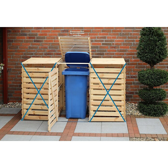 Erweiterung für Mülltonnenbox Vario V (Passend für: Mülltonnenbox Vario V, 92 x 70 x 122 cm, Natur) | BAUHAUS