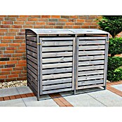 Promadino Mülltonnenbox Vario III (92 x 148 x 122 cm, Holz, Grau, 2 Mülltonnen) | BAUHAUS