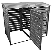 Promadino Mülltonnenbox Vario III (92 x 148 x 122 cm, Holz, Grau, 2 Mülltonnen) | BAUHAUS