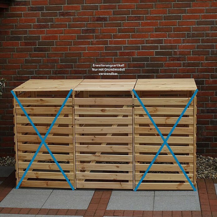 Erweiterung für Mülltonnenbox Vario V (Passend für: Mülltonnenbox Vario V, 92 x 70 x 122 cm, Natur) | BAUHAUS