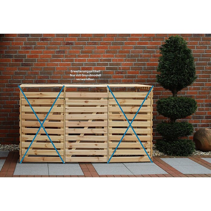Erweiterung für Mülltonnenbox Vario V (Passend für: Mülltonnenbox Vario V, 92 x 70 x 122 cm, Natur) | BAUHAUS