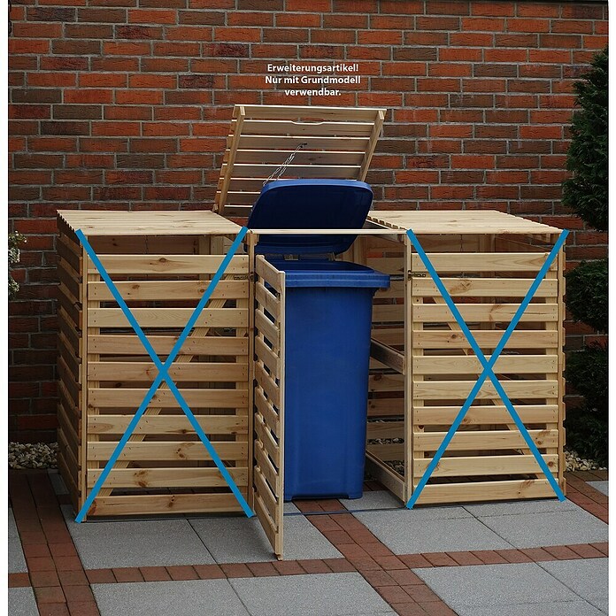 Erweiterung für Mülltonnenbox Vario V (Passend für: Mülltonnenbox Vario V, 92 x 70 x 122 cm, Natur) | BAUHAUS